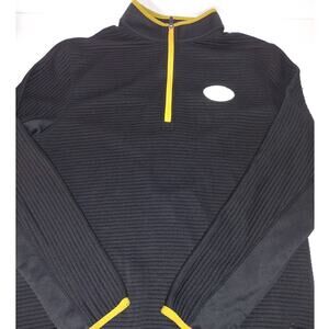 Green Bay Packers Black 1/4 Zip Yelow Zipper Size L TX3 Warm